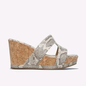 Shoe Dazzle Just Fab Moby Wedges Snakeskin